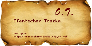 Ofenbecher Toszka névjegykártya